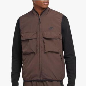 NIKE Men’s Tech Woven Full Zip Vest Brown Size L NEW